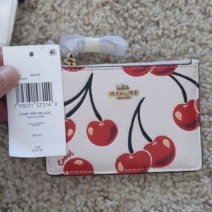 NWT Coach ID card case - cherry